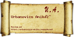 Urbanovics Anikó névjegykártya